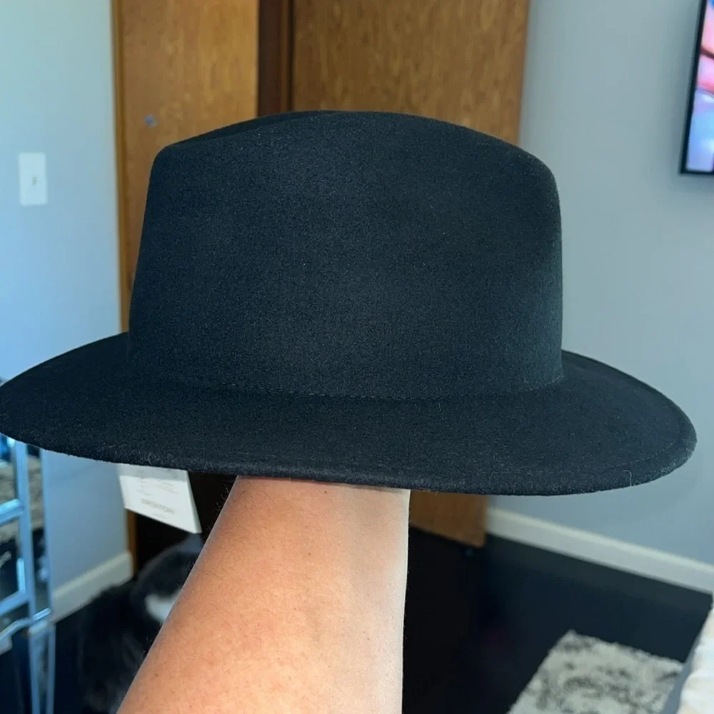BRIXTON NWT MESSER FEDORA BLACK/BLACK HAT CAP